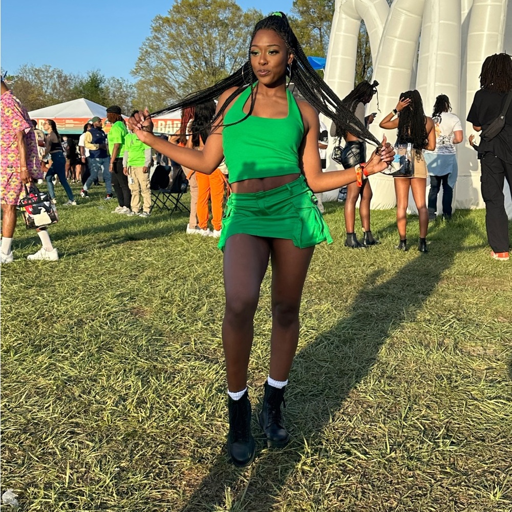 Green Mini skirt